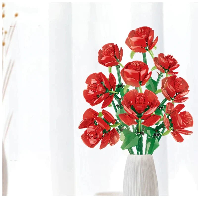 Bouquet of Nine Red Roses | 568pcs - My Store
