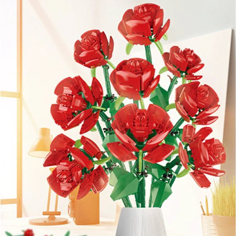 Bouquet of Nine Red Roses | 568pcs - My Store
