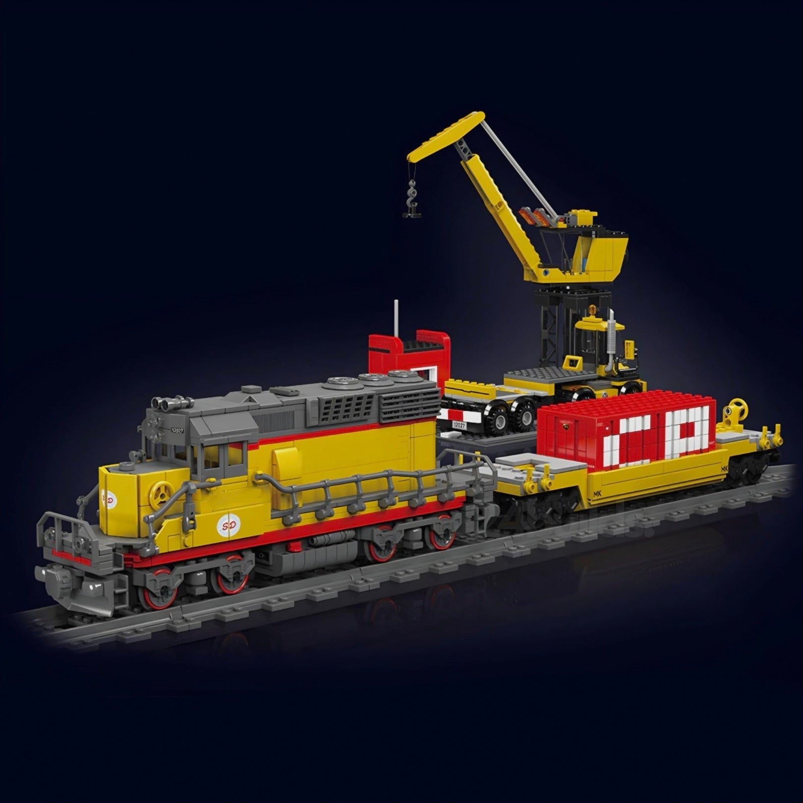 EMD SD40 Freight Train With Crane | 1170pcs - My Store