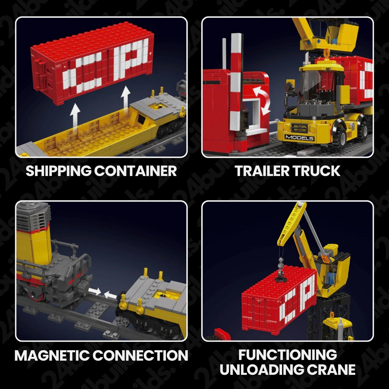EMD SD40 Freight Train With Crane | 1170pcs - My Store