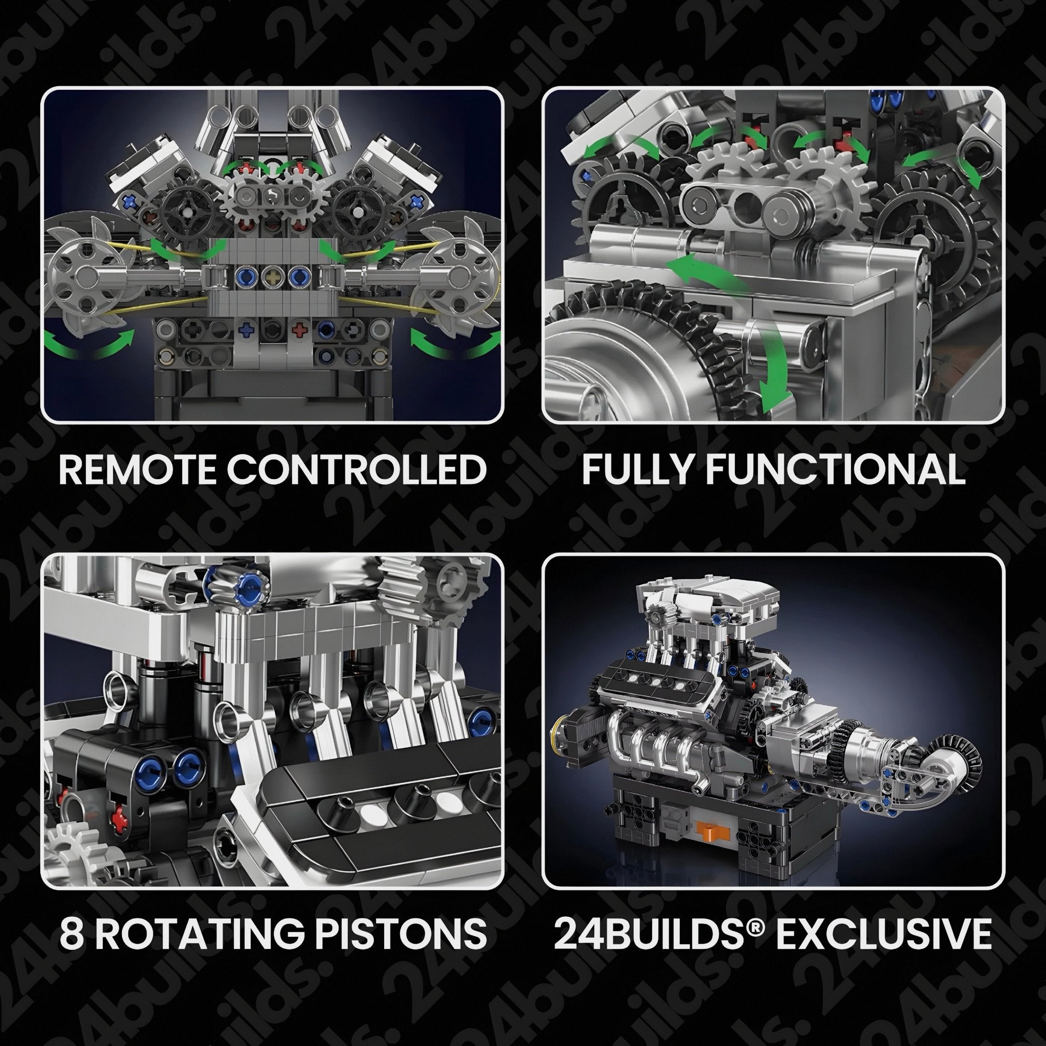 Motorised British Supercar V8 Engine | 736pcs - My Store