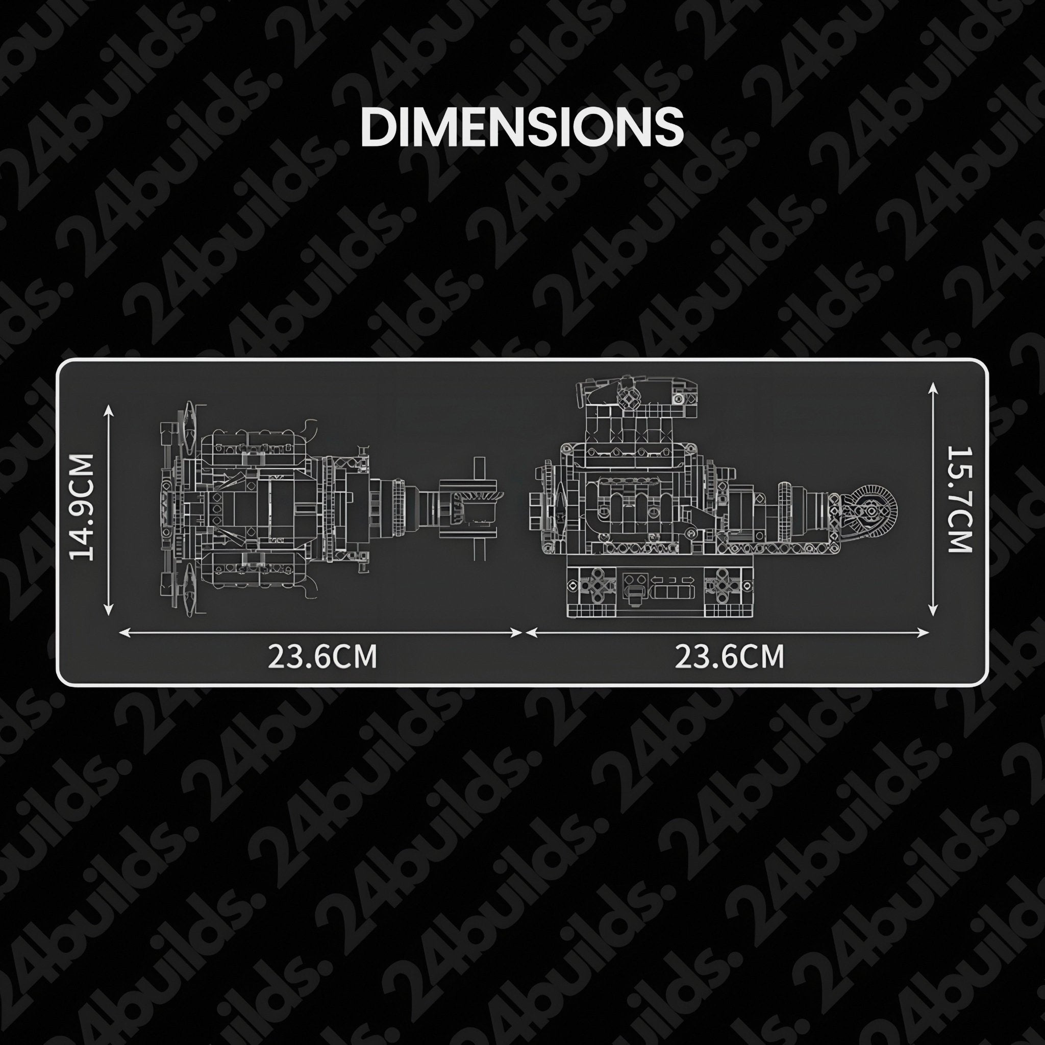 Motorised British Supercar V8 Engine | 736pcs - My Store