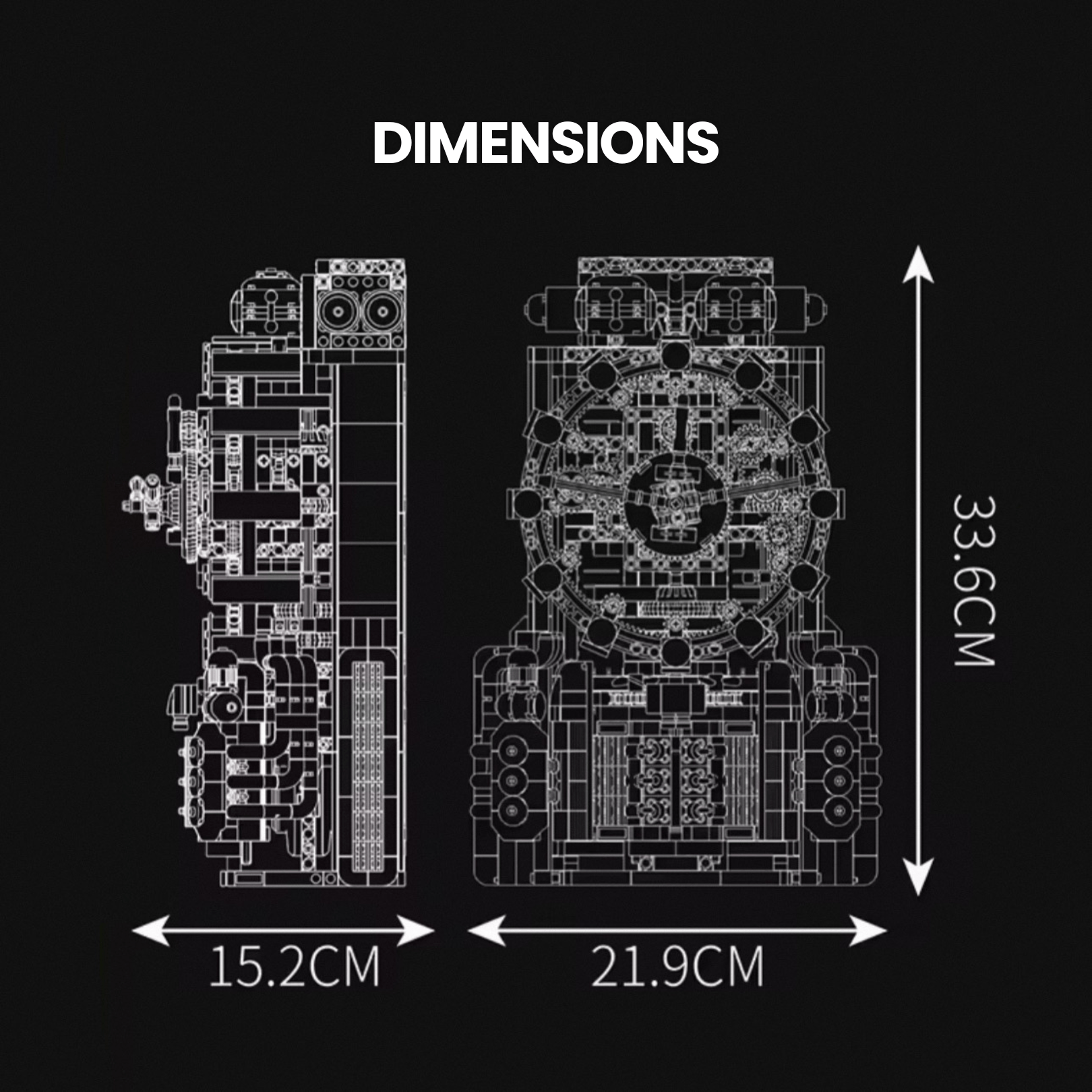 Motorised Cyberpunk Mechanical Clock | 1602pcs - My Store