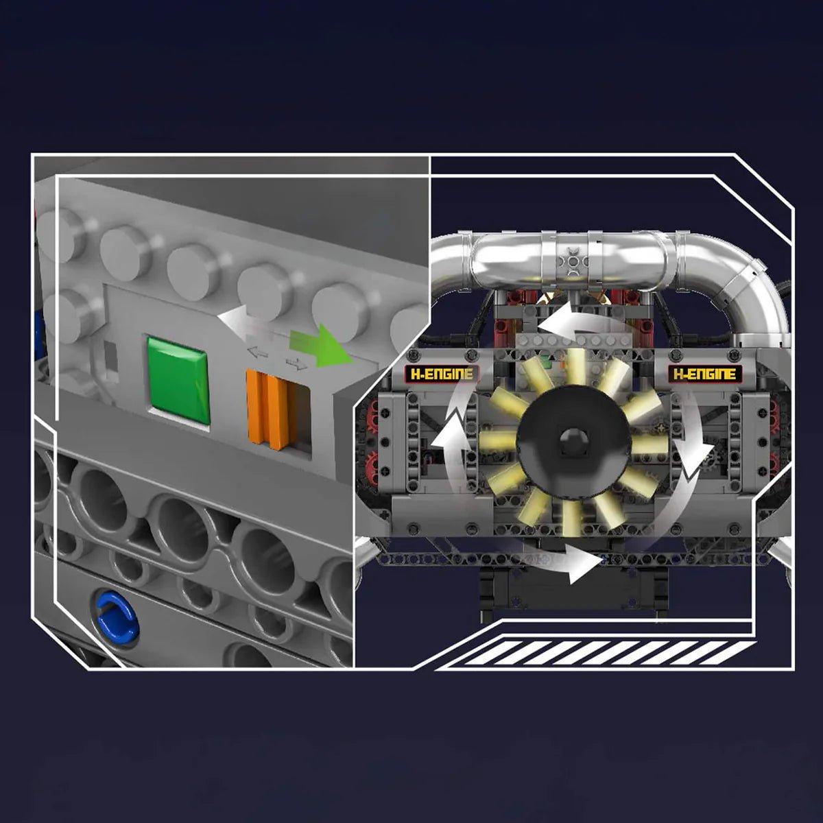 Motorised Flat 6 Engine | 2376pcs - My Store
