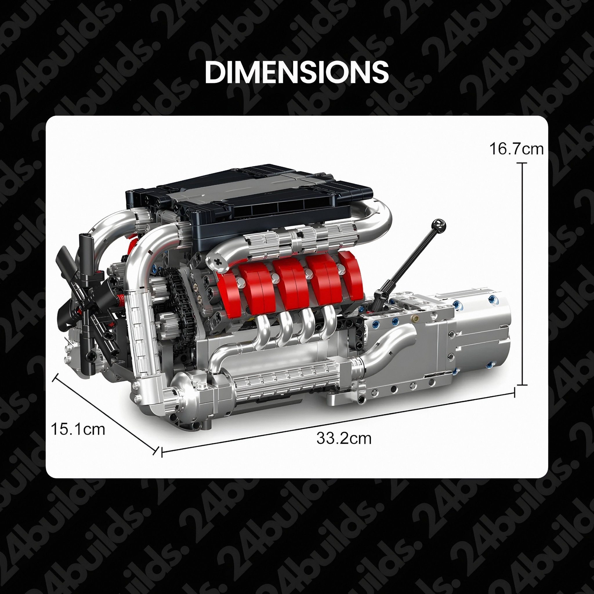 Motorised German V8 Engine & Gearbox | 1168pcs - My Store