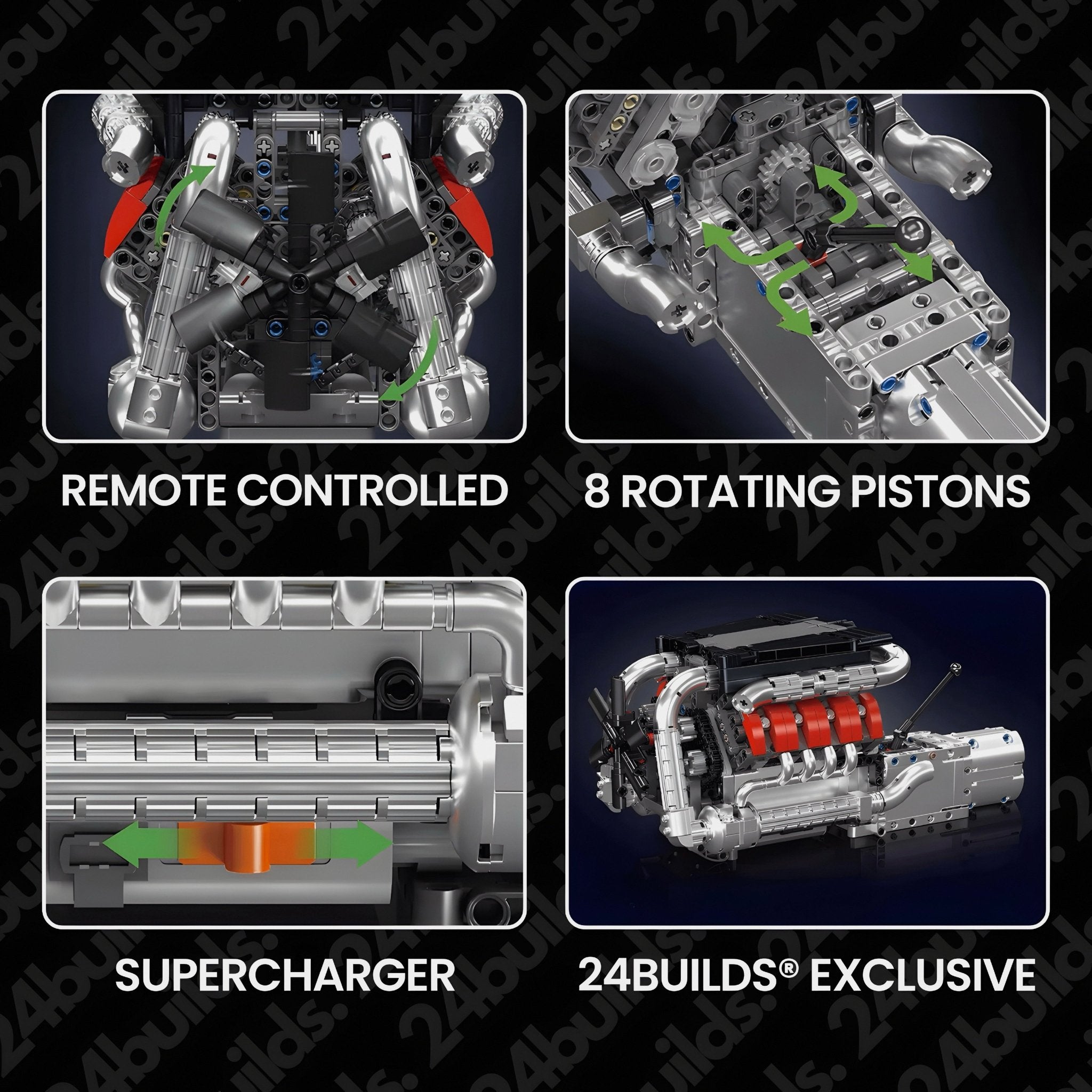 Motorised German V8 Engine & Gearbox | 1168pcs - My Store