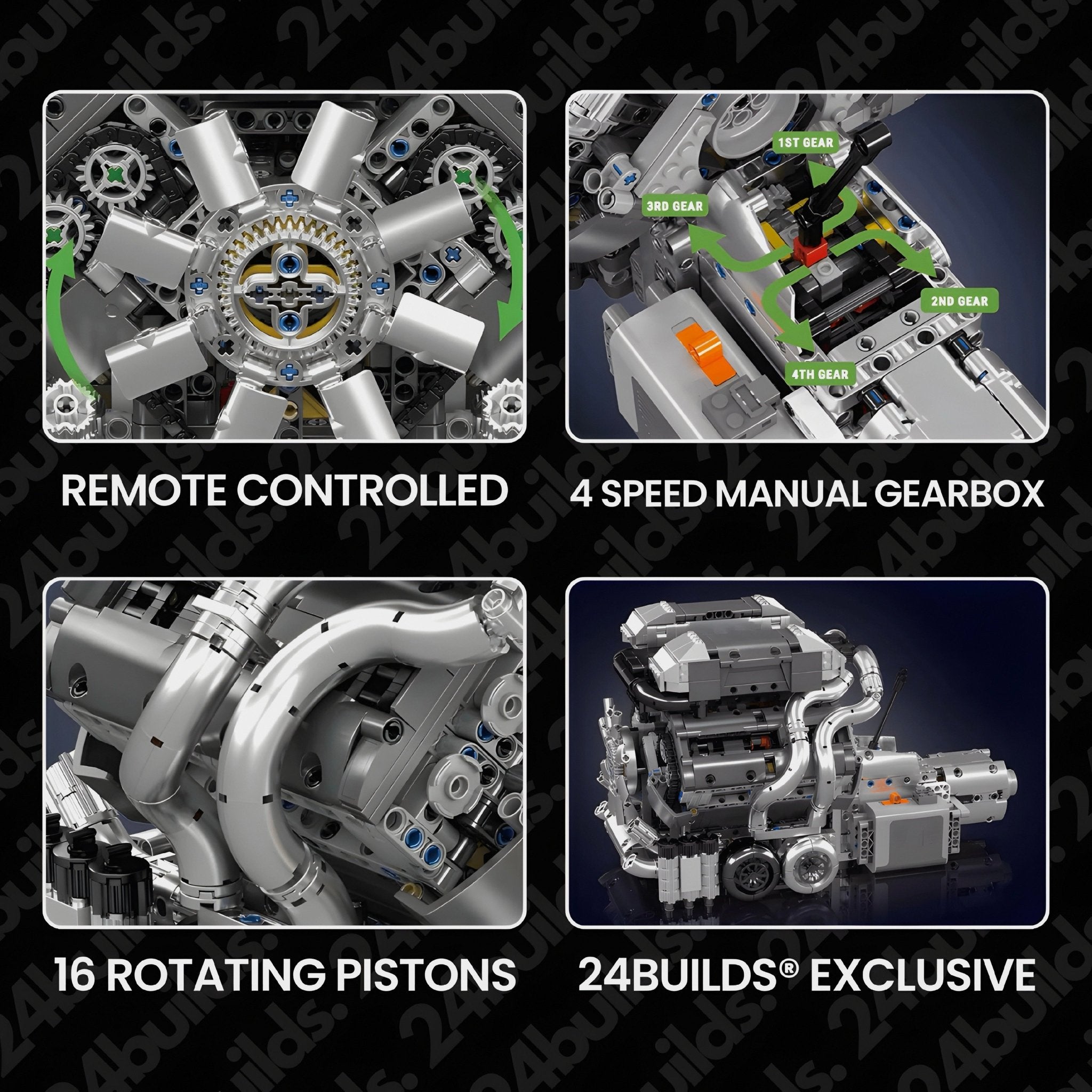Motorised Hypercar W16 Engine & Gearbox | 2024pcs - My Store