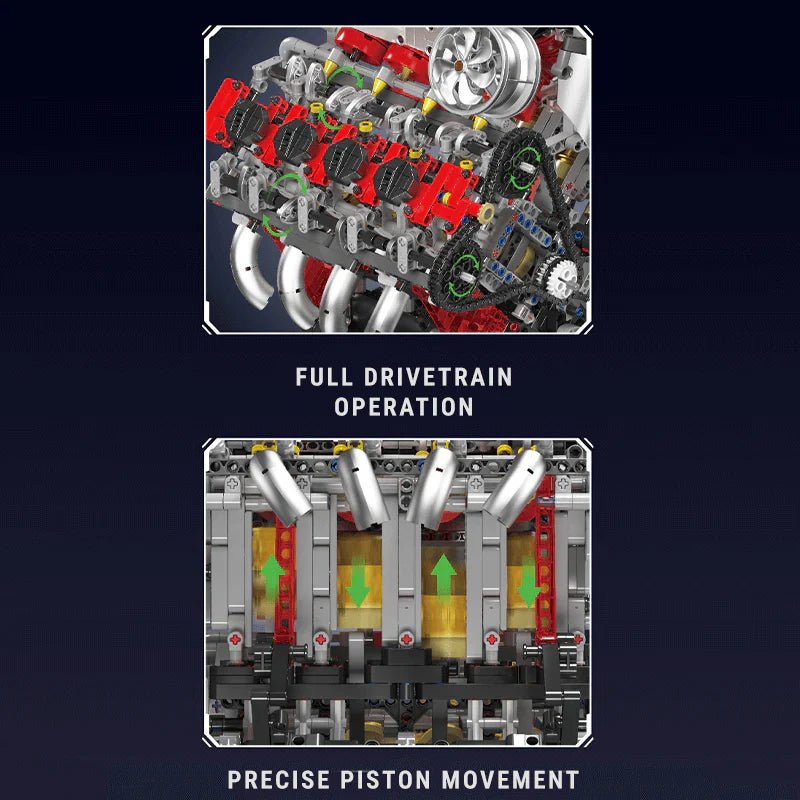 Motorised Italian V8 Engine | 2717pcs - My Store