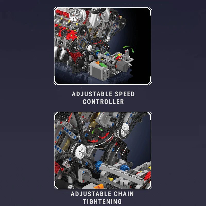 Motorised Italian V8 Engine | 2717pcs - My Store