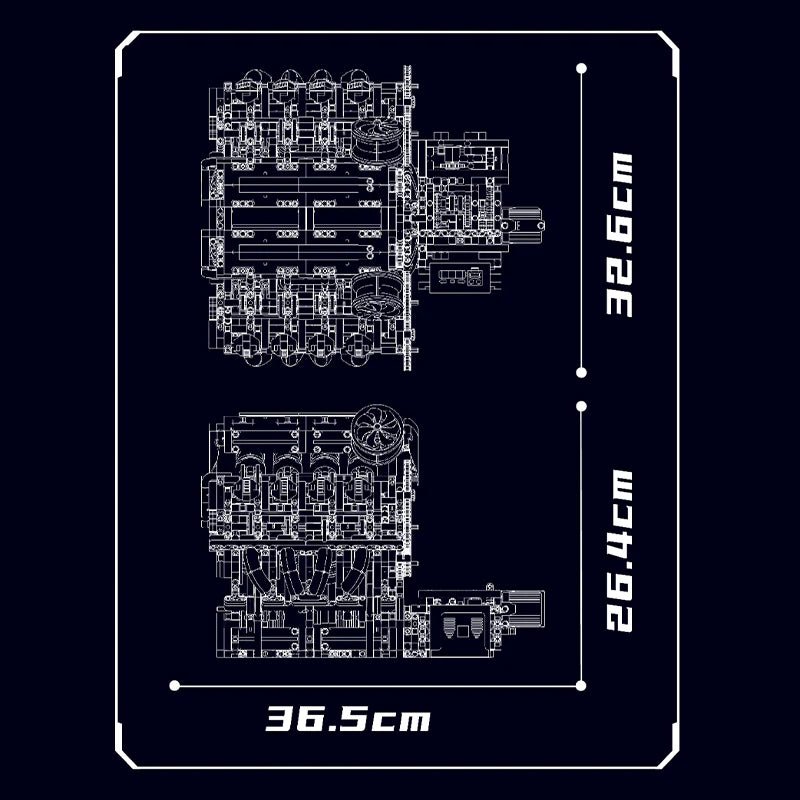 Motorised Italian V8 Engine | 2717pcs - My Store