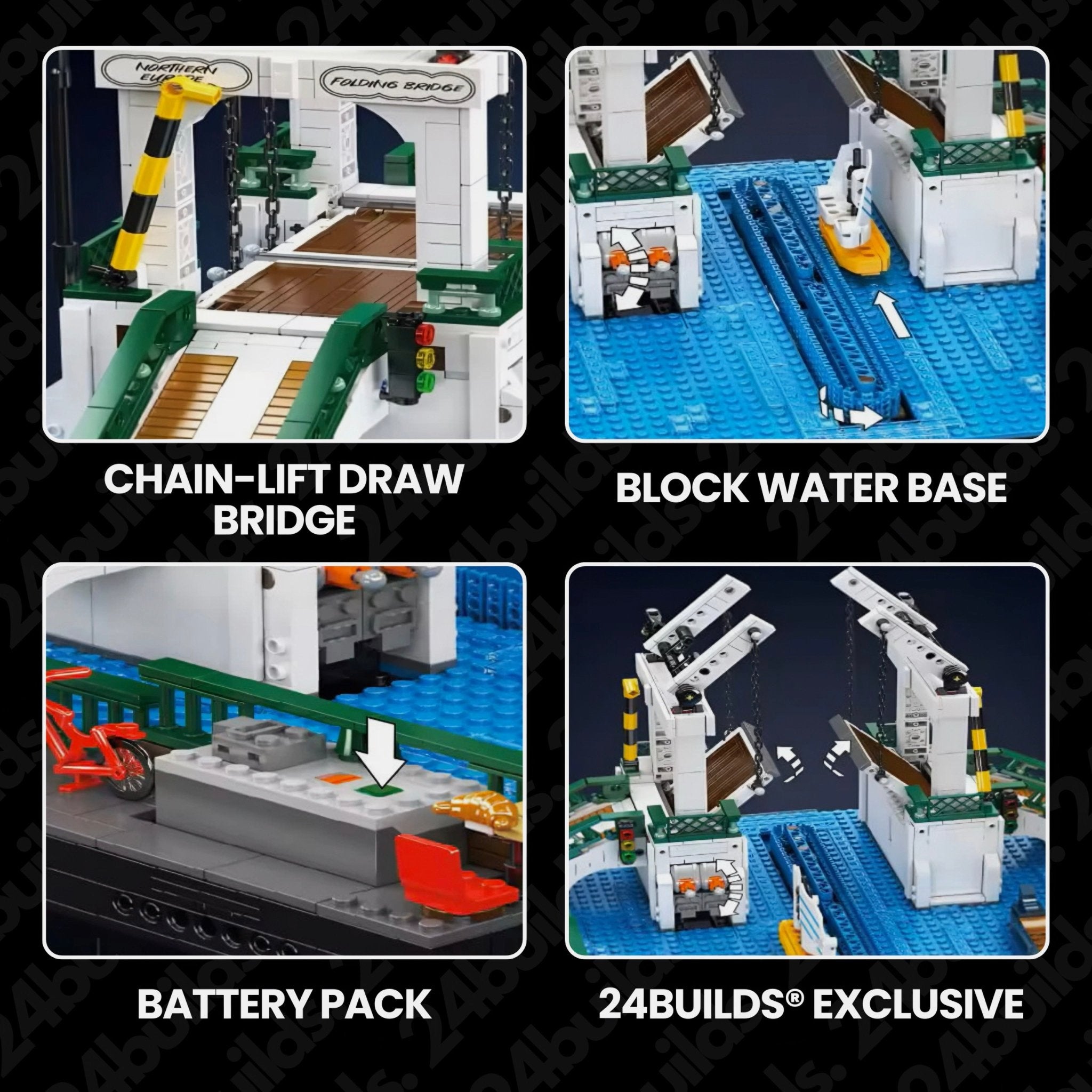 Motorised Nordic Town Drawbridge | 2066pcs - My Store