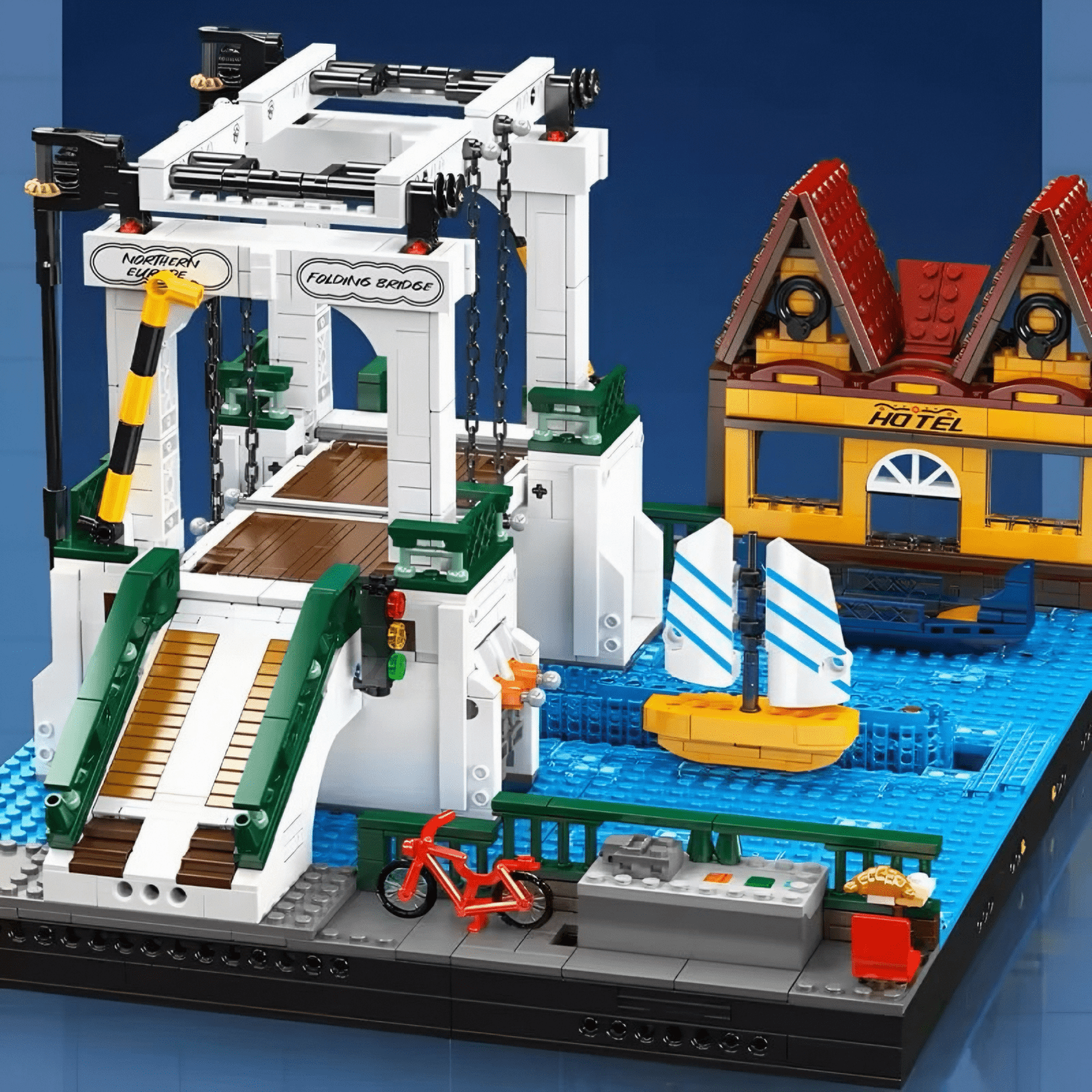 Motorised Nordic Town Drawbridge | 2066pcs - My Store