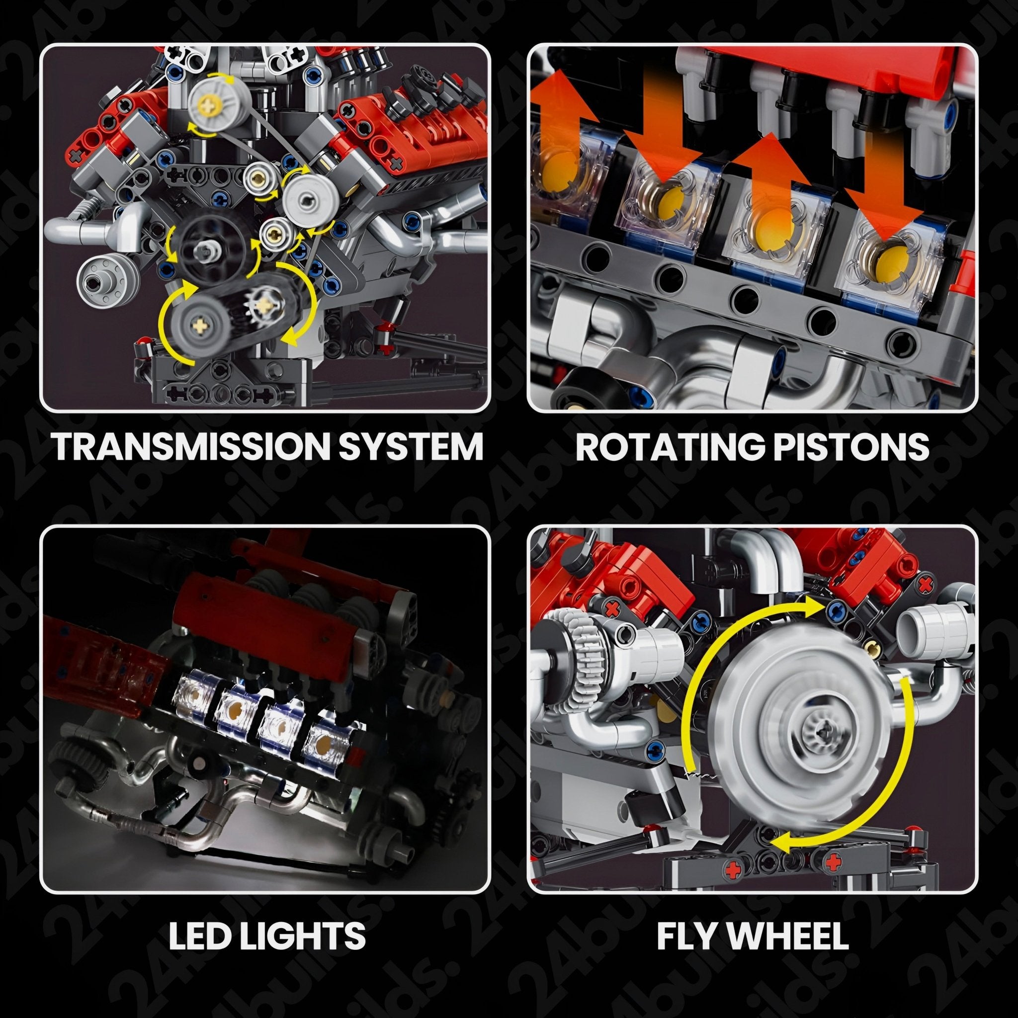 Motorised V8 Engine | 664pcs - My Store