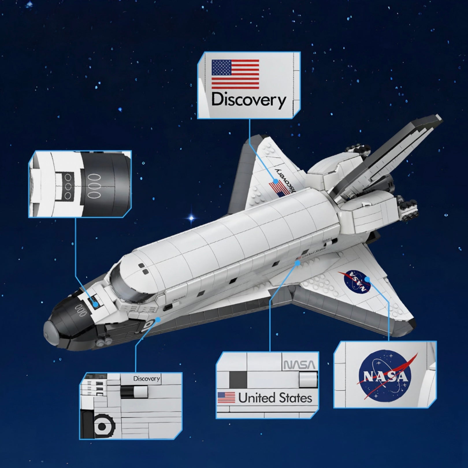 NASA Space Shuttle Discovery | 1826pcs - My Store
