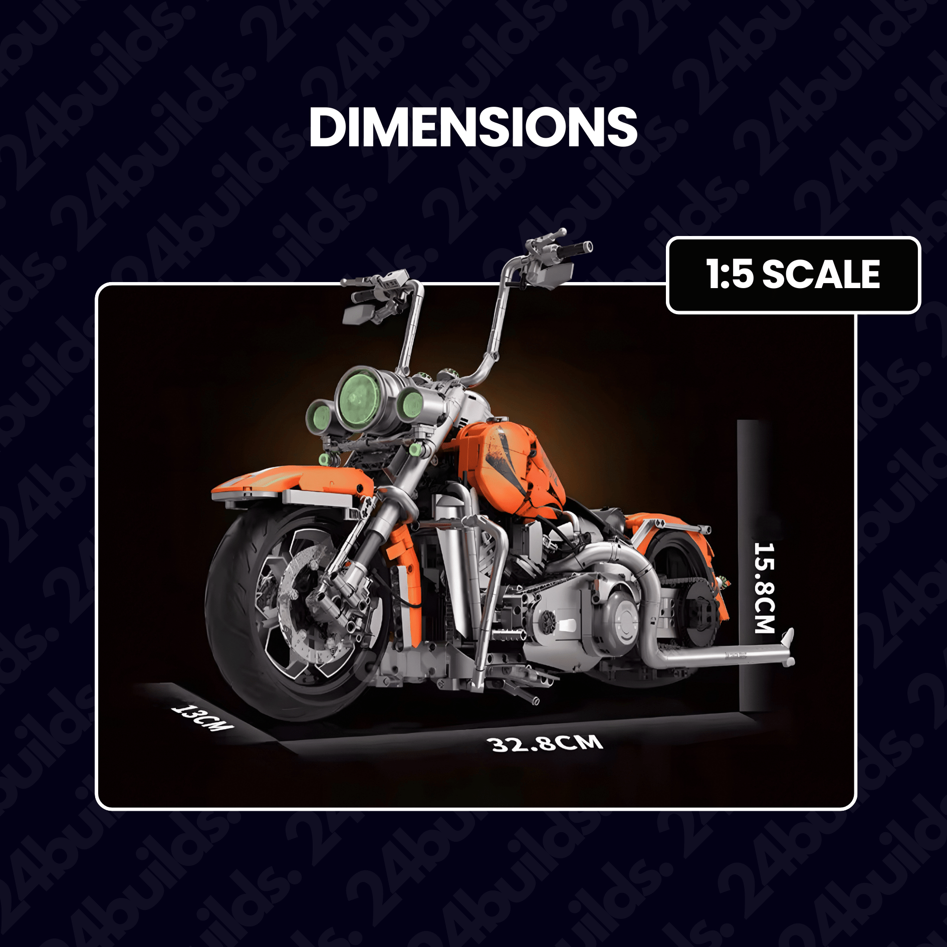 Orange Flame Heavy - Duty Motorbike | 2394pcs - My Store