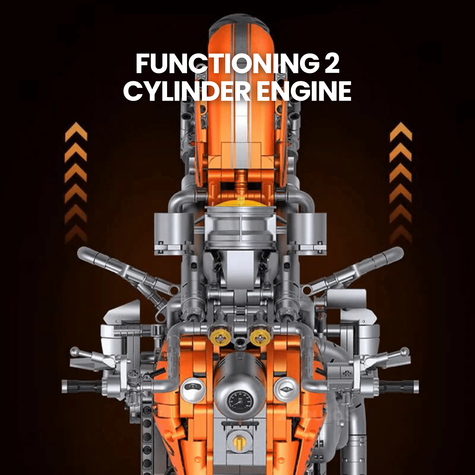 Orange Flame Heavy - Duty Motorbike | 2394pcs - My Store