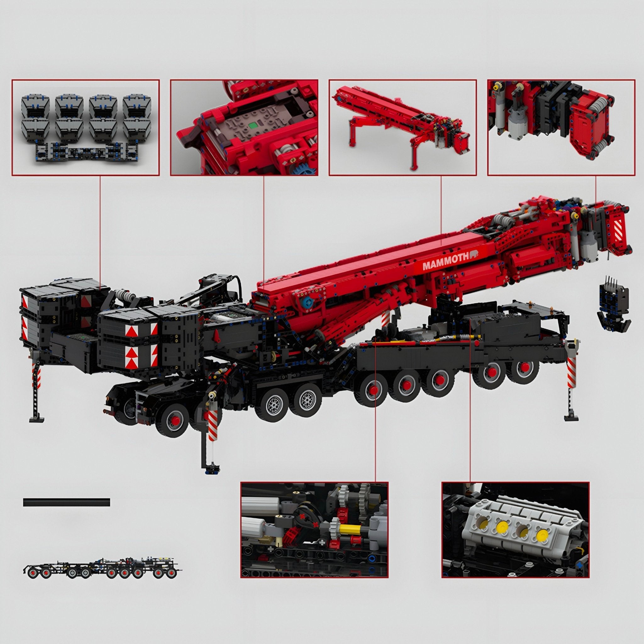 Red Edition Remote Controlled Crane | 9178pcs - My Store