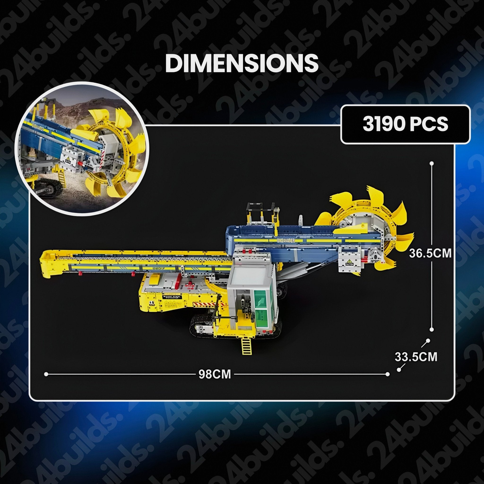 Remote Controlled Bucket Wheel Excavator | 3190pcs - My Store