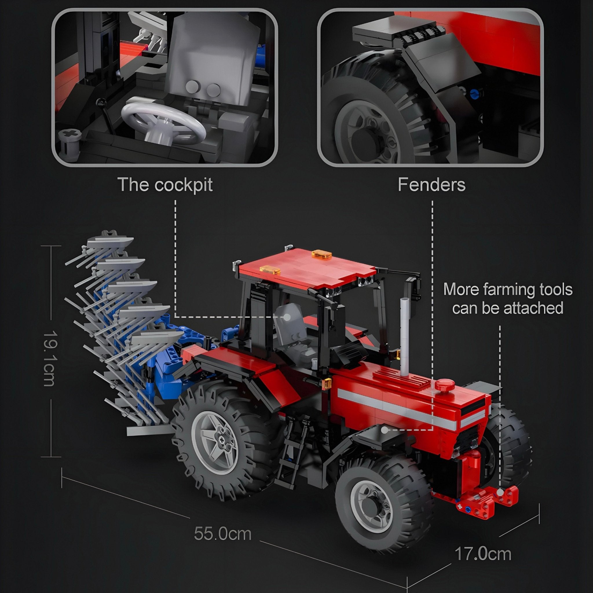 Remote Controlled Plowing Tractor | 1676pcs - My Store
