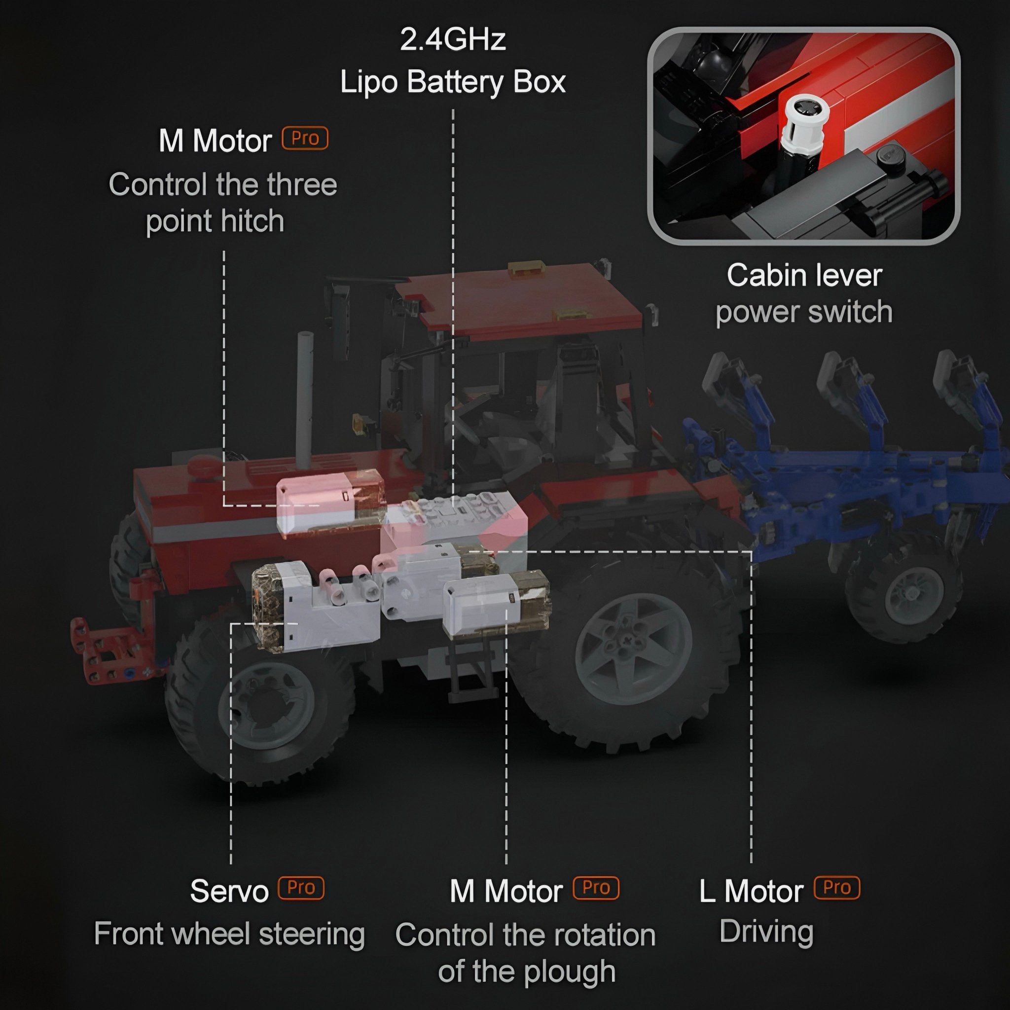 Remote Controlled Plowing Tractor | 1676pcs - My Store