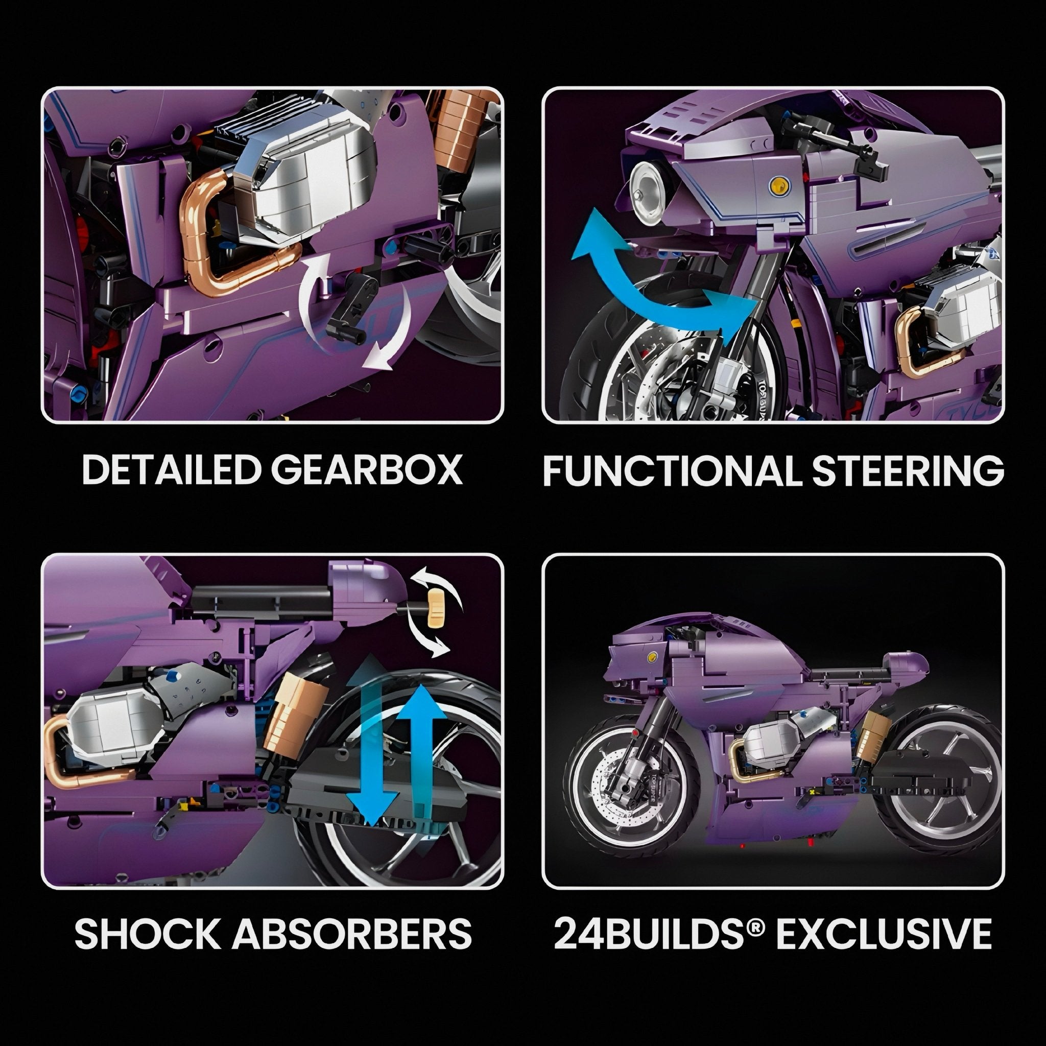 Satin Purple Hyperbike | 1446pcs - My Store