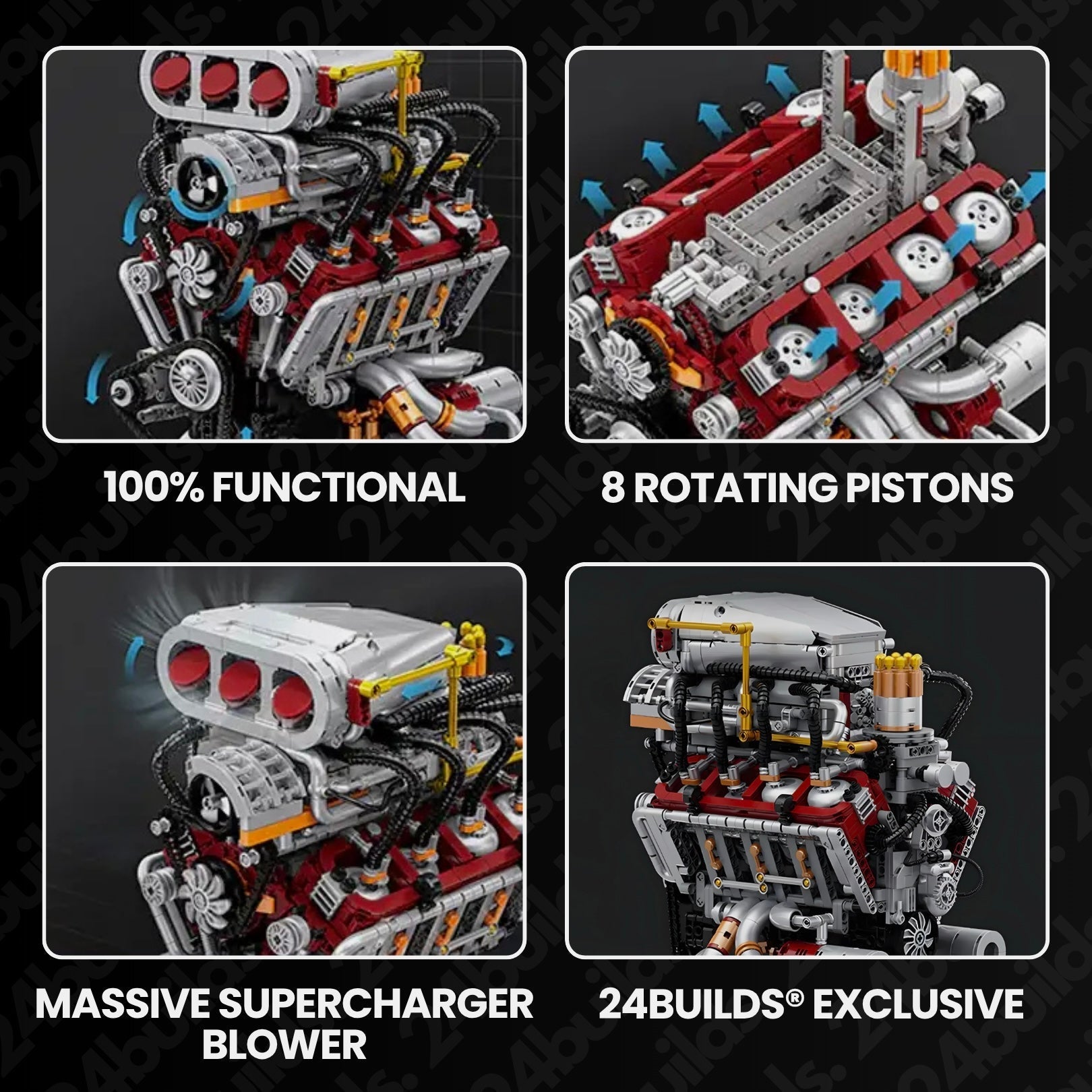 Supercharged V8 American Engine | 2348pcs - My Store