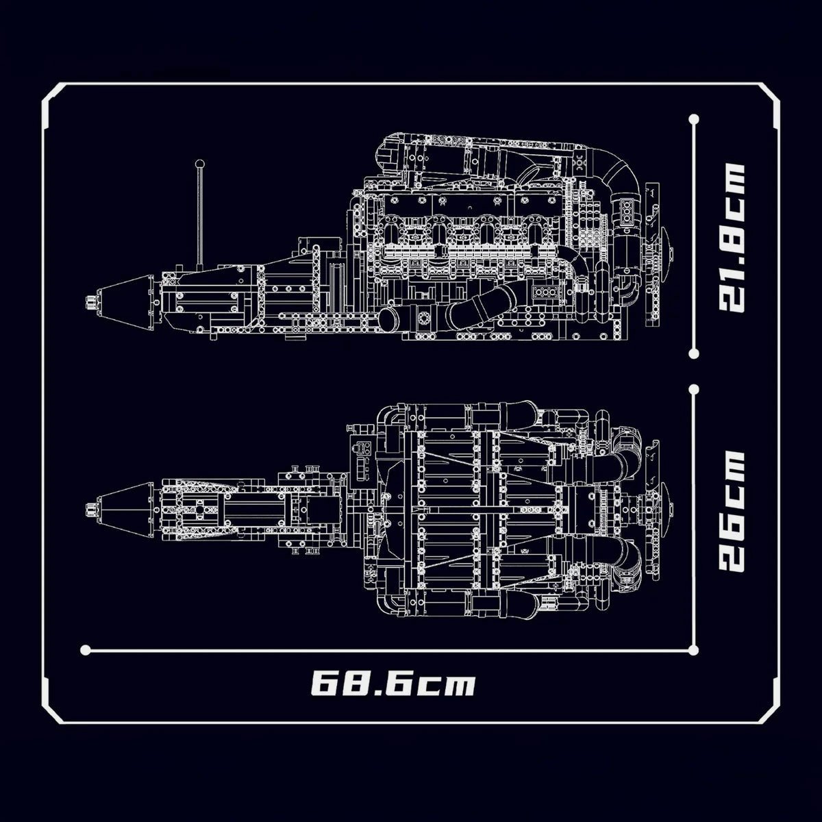 The Ultimate Chrome 5.5L V8 Engine & Gearbox | 2898pcs - My Store