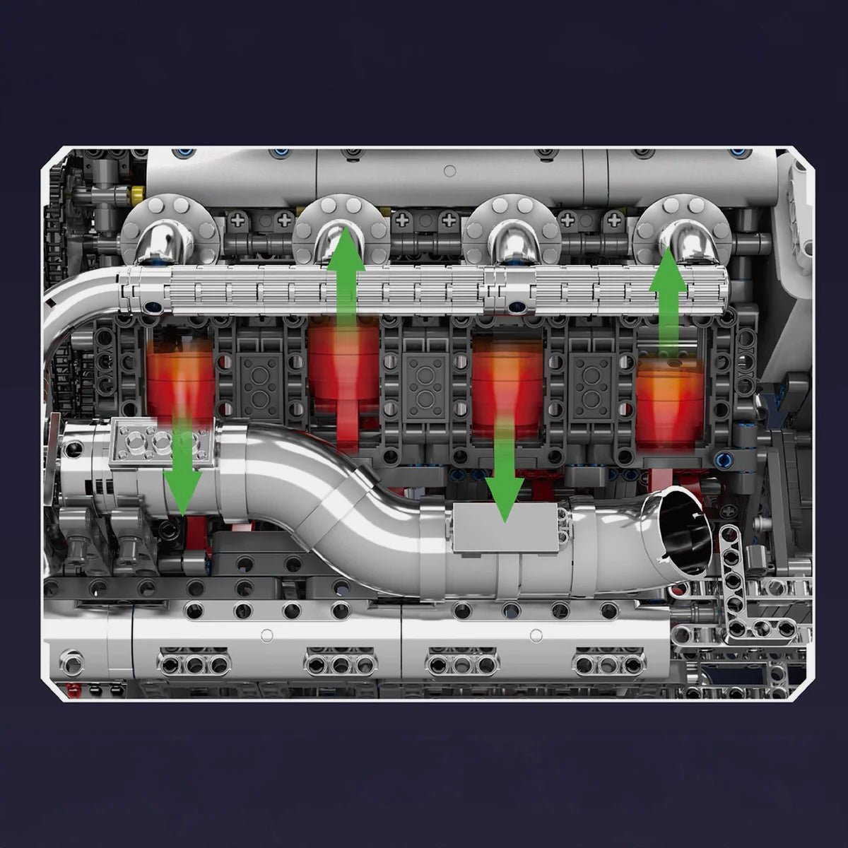 The Ultimate Chrome 5.5L V8 Engine & Gearbox | 2898pcs - My Store