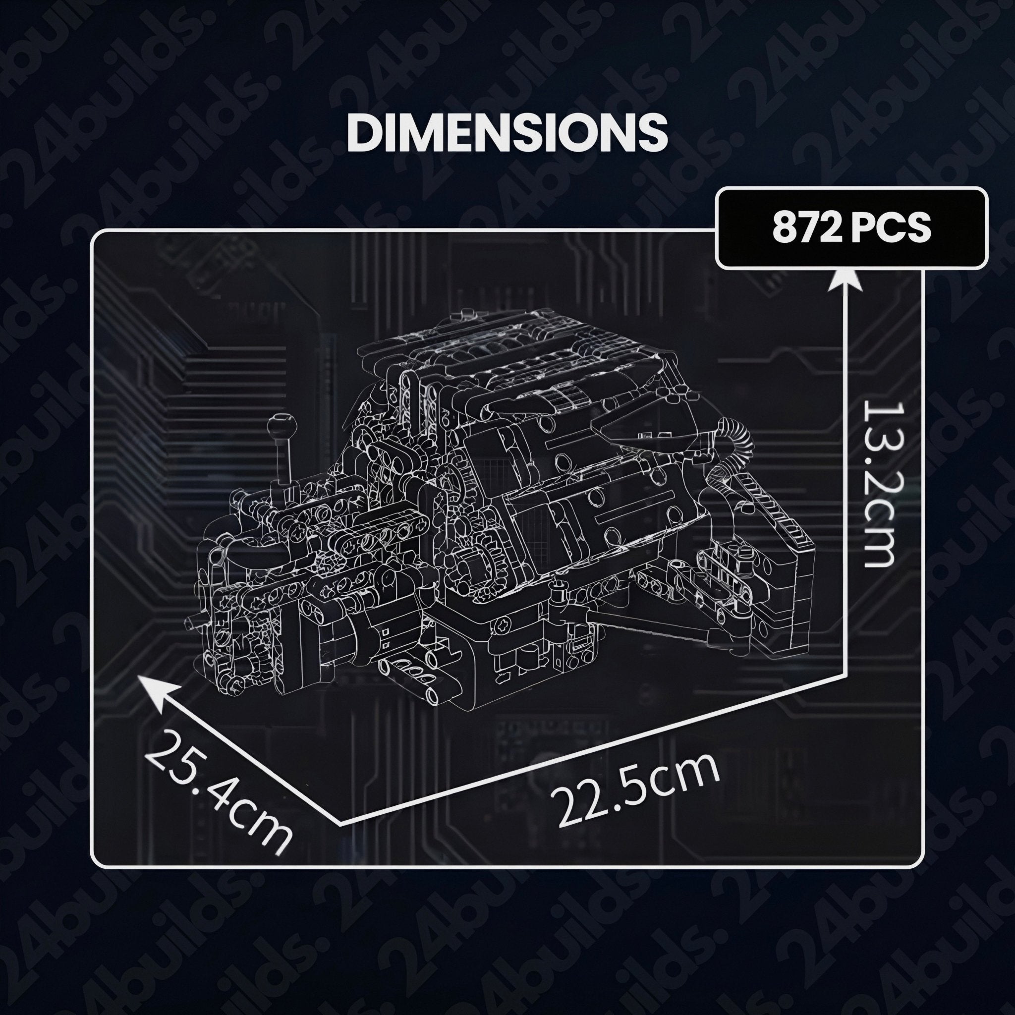 Twin Turbo W12 German Engine | 872pcs - My Store