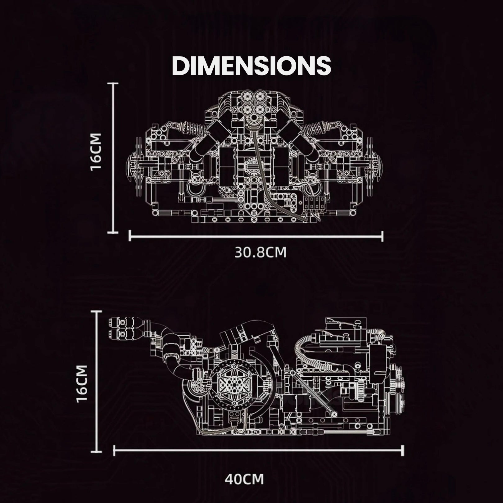 V8 Rear Supercar Powertrain | 1394pcs - My Store