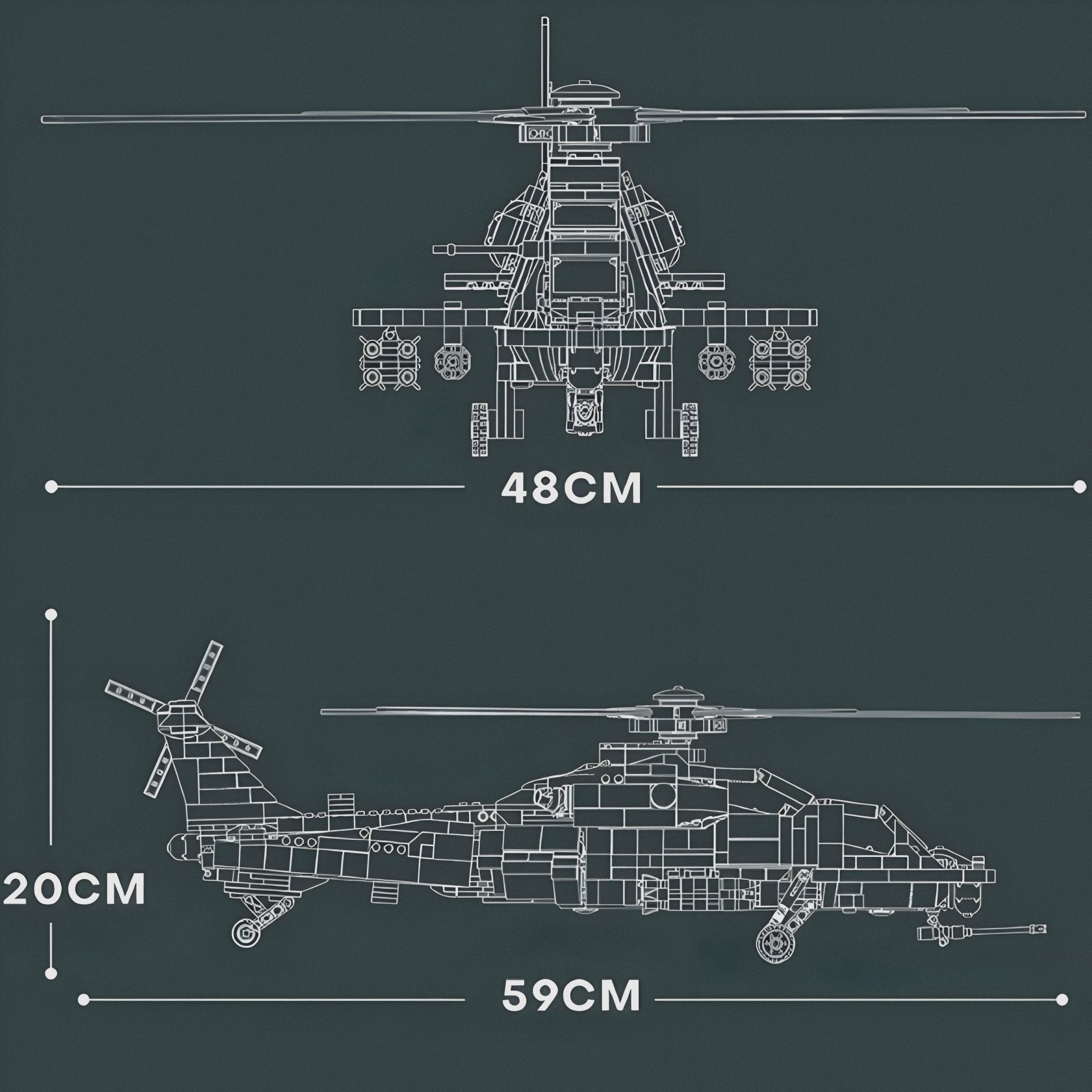 Z - 10 Attack Helicopter | 1368pcs - My Store